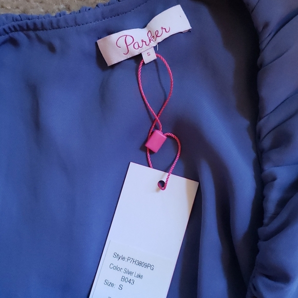 Parker blue one shoulder blouse - Picture 8 of 8